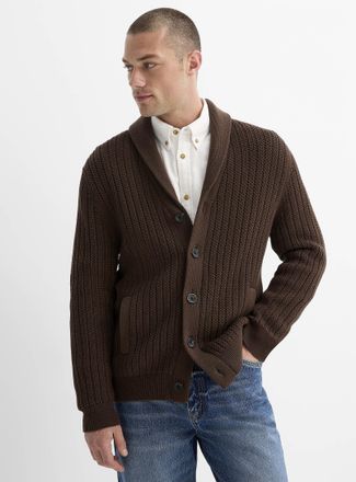 Le 31 Mens SUPIMA cotton shawl-collar Cardigan Sweater