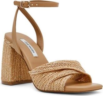 Steve Madden Mandy Ankle Strap Sandal in Raffia at Nordstrom, Size 9.5