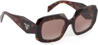 Prada PRB23S Tortoiseshell Square-Frame Sunglasses - Brown