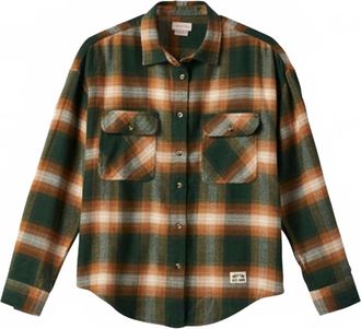 Brixton Womens Bowery Classic Flannel Shirt In Garden Topiary/washed Copper