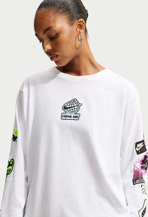 Nike Womens Nike Sportswear Classic Oversized Long-Sleeve T-Shirt in White | IM6381-100