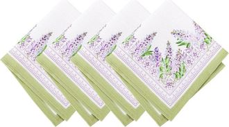 Elrene Set Of 4 Lilac Garden Floral Dinner Napkins