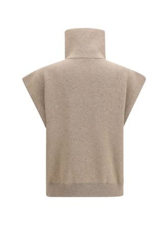 Brunello Cucinelli Womens High-Neck Zip Cardigan Brown Sweater