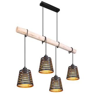 Netlighting Ablona Bar Pendant Ceiling Light Matt Black 4x E27