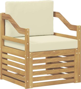 vidaXL Conjunto De Sof&aacute;s De Exterior Poli&eacute;ster Blanco Y Crema Vidaxl
