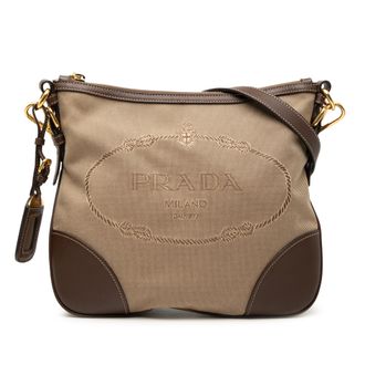 Prada Tweedehands Canvas Canapa Logo Schoudertas