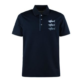 Paul & Shark Cotton Jersey Polo Shirt With Sharks Print