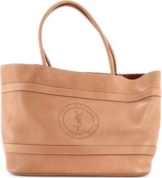 Saint Laurent Borsa tote Rive Gauche grande in pelle - Toni neutri