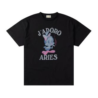 Aries JAdoro Weedie Pie SS Tee - Heren - Tops - Zwart - Maat: XL Katoen
