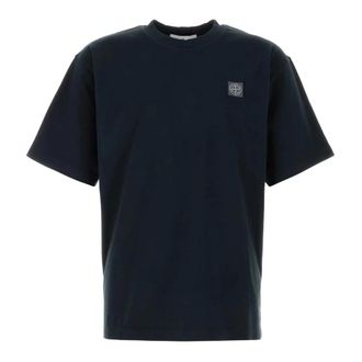 Stone Island Compass Logo Patch T-Shirt - Heren - T-shirts - Blauw - M - Katoen - Tops