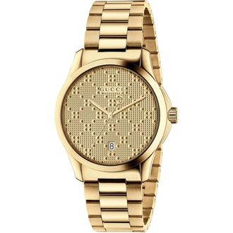 Gucci Unisex G-Timeless YA126461 Watch with Yellow Gold Dial Stainless Steel - One Size