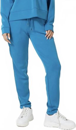 Esqualo Modal Tapered Pant With Satin Taping In Petrol