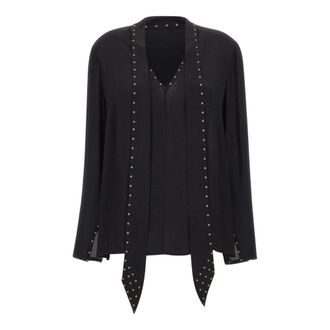 Elena Miro Dames, Blouses & Shirts, Zwart, Maat: M Viscose