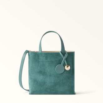 Furla Divide It Borsa Shopping S Toni Edera Green Verde Camoscio + Pelle Di Vitello Sidney Donna