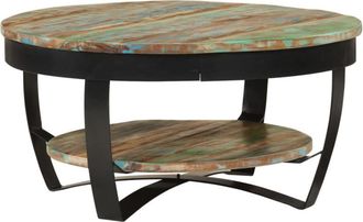 vidaXL Mesa De Centro Madera Maciza Reciclada 65x32 Cm Vidaxl