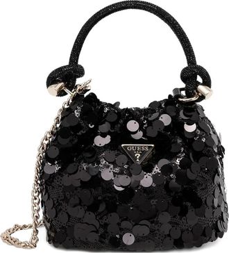 Guess Co Borsa a mano mini con paillettes - Nero