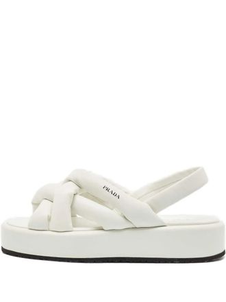 Prada padded platform sandals - White