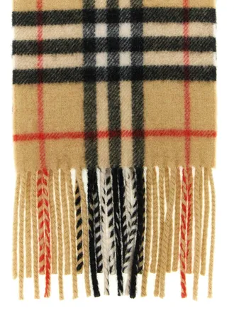 Burberry Cashmere Check Scarf - Camel