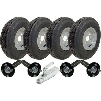 OEM Kit Remolque De Doble Eje - Parnells - 4.00-8 - Velocidad Legal - Llantas De Acero - Neum&aacute;ticos Resistentes