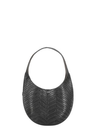 Coperni Medium Crescent-Shaped Leather Shoulder Bag with Woven Pattern