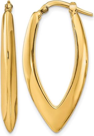 Diamond2Deal 14k Yellow Gold Oval Shape Hoop Earrings