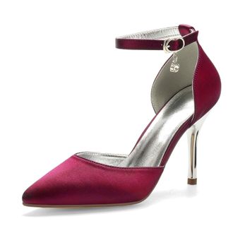 Miyoopark Womens Wedding Dress Shoes Stiletto High Heel Occasions Pumps M522 Burgundy UK 4.5