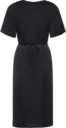 Herno Midi Dresses, female, Black, Size: S Tie-Waist Midi Dress