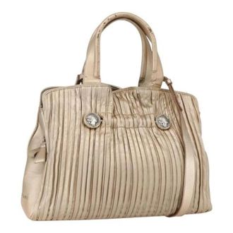 Bulgari Pre-owned Handbag - Dames - Vintage Handtas - Beige - ONE Size - Leer - Vintage