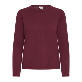 Ichi Jersey de cuello redondo - Knitwear - Mujer - Rojo - 2XL