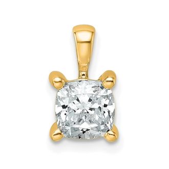 Diamond2Deal 14k Yellow Gold 1 Ct Cushion Cut Lab Grown Diamond Pendant