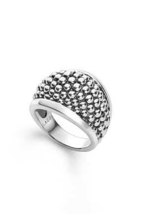 Lagos Signature Caviar Dome Ring in Silver at Nordstrom, Size 7