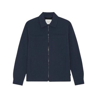 Les Deux Light Jackets, male, Blue, Size: XL Marseille Seersucker Zipper Jacket