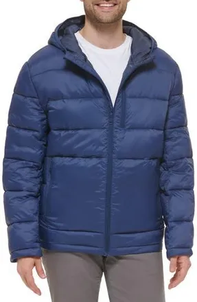 Cole Haan Hooded Nylon Puffer Jacket in Navy at Nordstrom Rack, Size Xx-Large