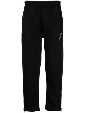 Neil Barrett embroidered-logo jogging trousers - men - Cotton/Polyester - S - Black