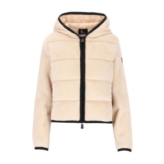 Moncler Polartec Gevoerde Rits-Sweater - Dames - Fleece jassen - Beige - XS - Polyester - Fitness