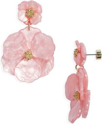 Nordstrom Pansy Drop Earrings in Blush- Gold at Nordstrom