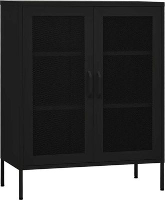 vidaXL Storage Cabinet Black 80x35x101.5 cm Steel vidaXL
