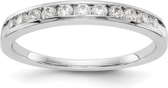 Diamond2Deal 14K White Gold 11-Stone 1/3 Ct Round Diamond Channel Band Ring