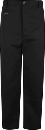Dolce & Gabbana Zwarte Cargo Broek Metalen Logo - Heren - Straight fit broeken - Zwart - XL - Katoen - Broeken
