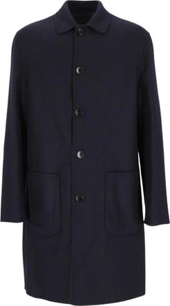 Etro Soho Reversible Coat - Heren - Mantel - Blauw - L - Wol - Jassen