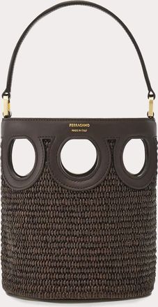 Ferragamo Donna Secchiello con trama Gancini (XS) Marrone