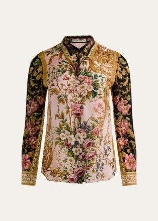 Alice & Olivia Willa Placket Top