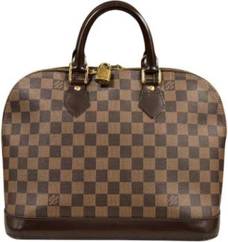Louis Vuitton Tweedehands Canvas Louis Vuitton tassen - Dames - Vintage Handtas - Bruin - ONE Size - Vintage