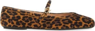 Gianvito Rossi Leopard Print Round Toe Ballet Flats