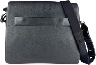 Prada Pre-owned Vintage Schoudertas - Heren - Vintage Schoudertas - Zwart - ONE Size - Leer - Vintage