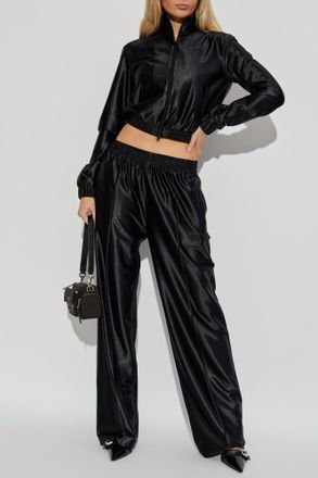 Alexander Wang T By Alexander Wang Sweatshirt With A Shimmering Finish, Womens, Black