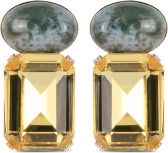Jennifer Behr Elin earrings - women - Synthetic Crystal/Jasper/18kt Gold Plated Brass - One Size