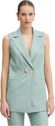 Simona Corsellini Gilet - Dames - Bodywarmers - Groen - L - Polyester - Jassen