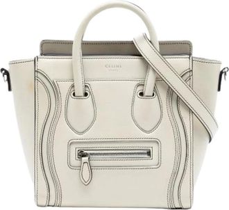 Celine Pre-owned Handbags, female, White, Size: ONE SIZE Pre-owned Vintage Leather Handbag