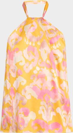 Figue Florentine Silk Halter Top